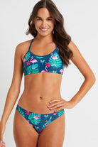 Budgy Smuggler Budgy Smuggler Freshwater Sport Top & Shelly Bottom Bikini Set - Flamingo BS-FRESHWATER-FLAMINGO+BS-SHELLY-FLAMINGO-8 Budgy Smuggler Freshwater Sport Top & Shelly Bottom Bikini Set - Flamingo Splash Swimwear Bikini Set 8