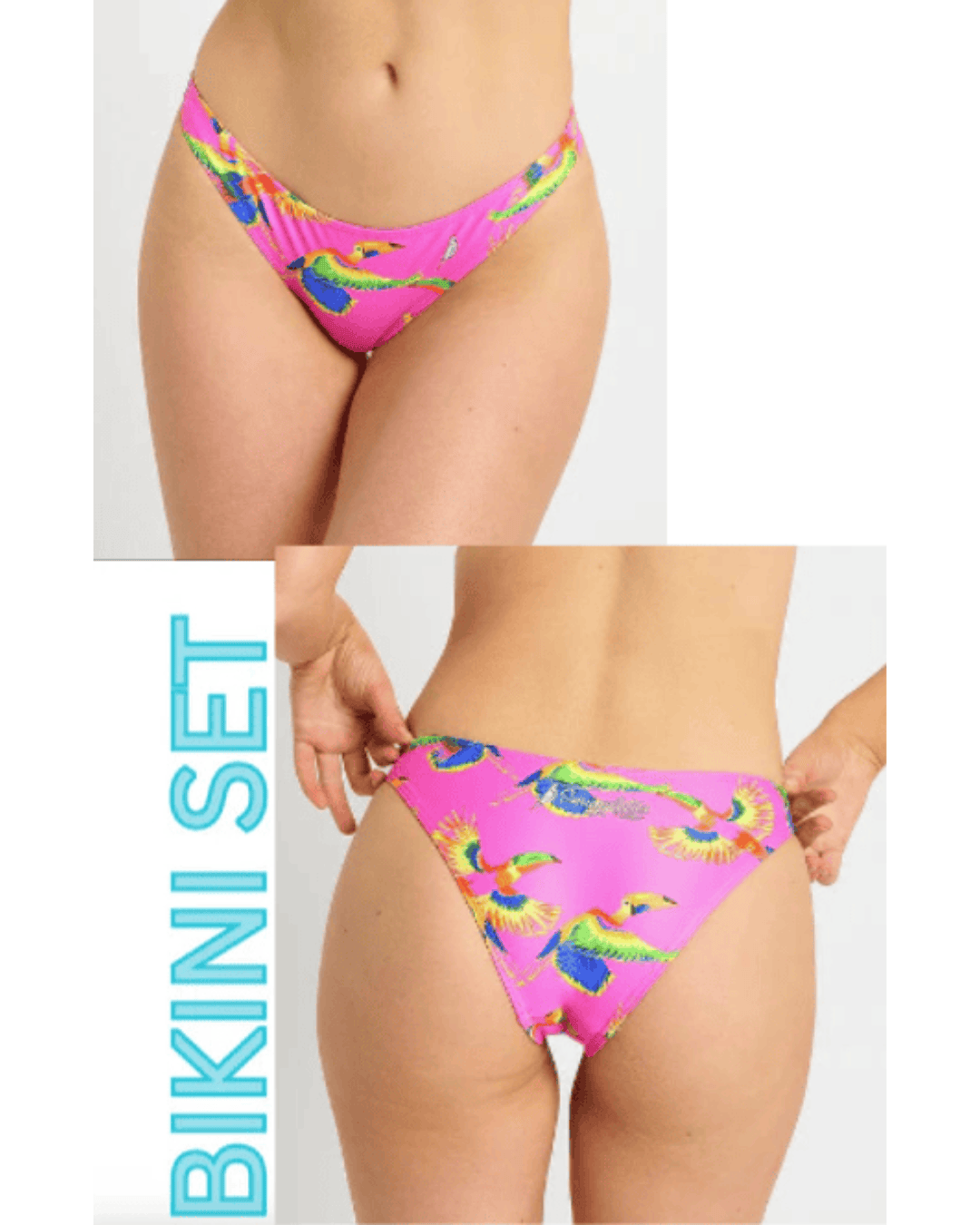 Budgy Smuggler Budgy Smuggler Freshwater Top and Shelly Bottom - Flying Parrots Budgy Smuggler Freshwater Top and Shelly Bottom - Flying Parrots Splash Swimwear Bikini Set 6 1000030033