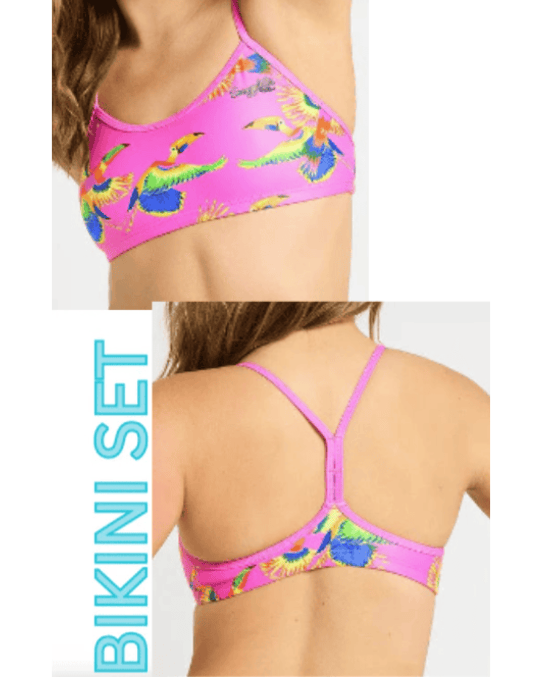 Budgy Smuggler Budgy Smuggler Freshwater Top and Shelly Bottom - Flying Parrots Budgy Smuggler Freshwater Top and Shelly Bottom - Flying Parrots Splash Swimwear Bikini Set 6 1000030033