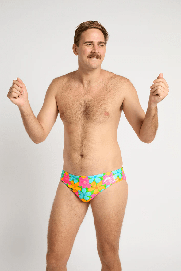 Budgy Smuggler Mens Brief Fluro Flowers* Budgy Smuggler Palm Trees