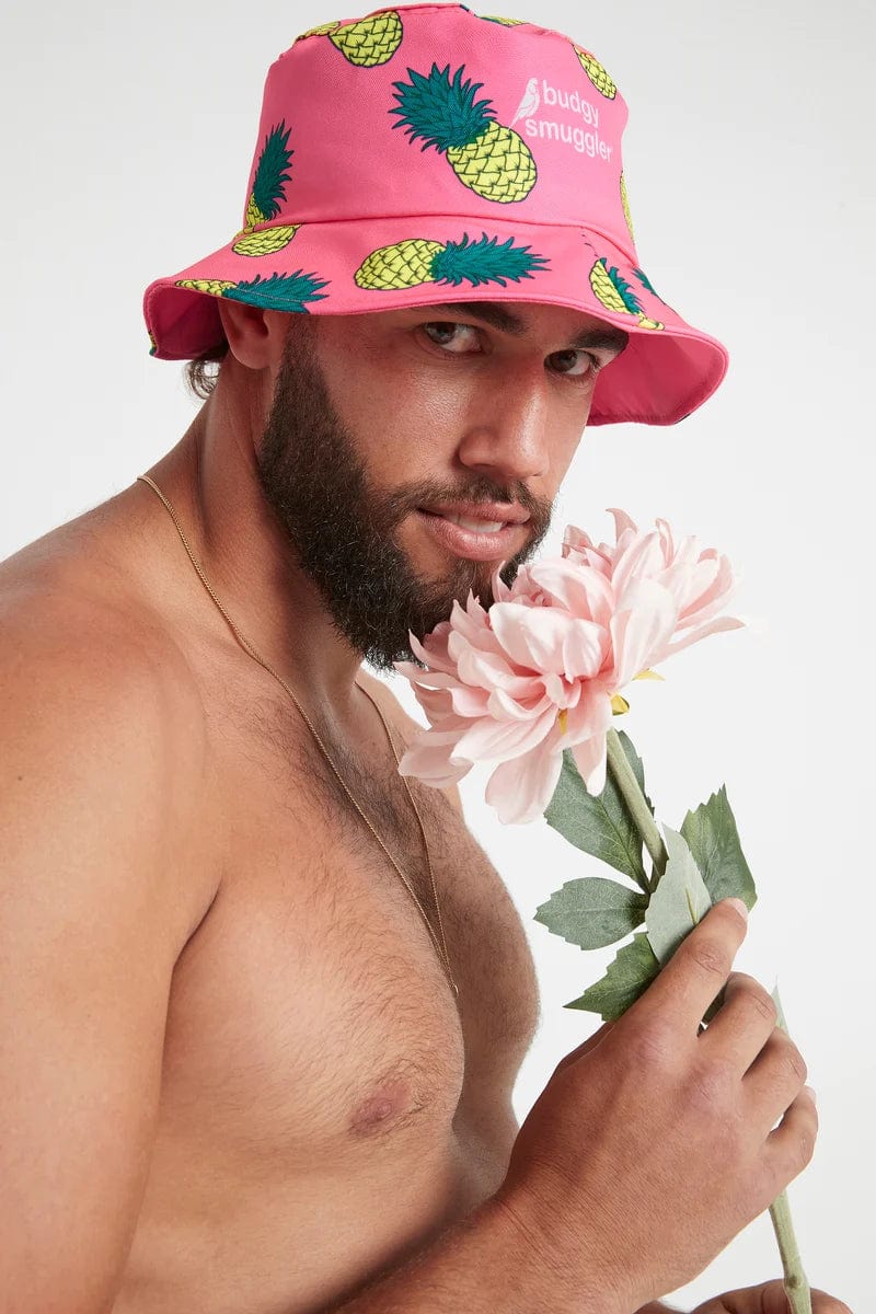 Budgy Smuggler Pink Fineapple Bucket Hat Splash Swimwear Hats