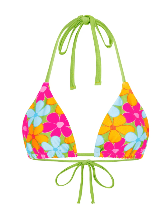 Budgy Smuggler Bikini Tops Tallows Tri Top In Fluro Flowers