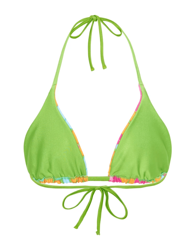 Budgy Smuggler Bikini Tops Tallows Tri Top In Fluro Flowers