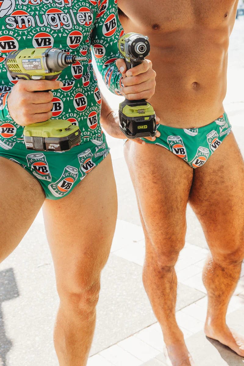 Budgy Smuggler VB Green Grenade* Budgy Smugglers - VB Classic Green Splash Swimwear Underwear