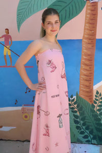 By Frankie Pink Rodeo Long Dress Pink Rodeo Long Dress Splash Swimwear