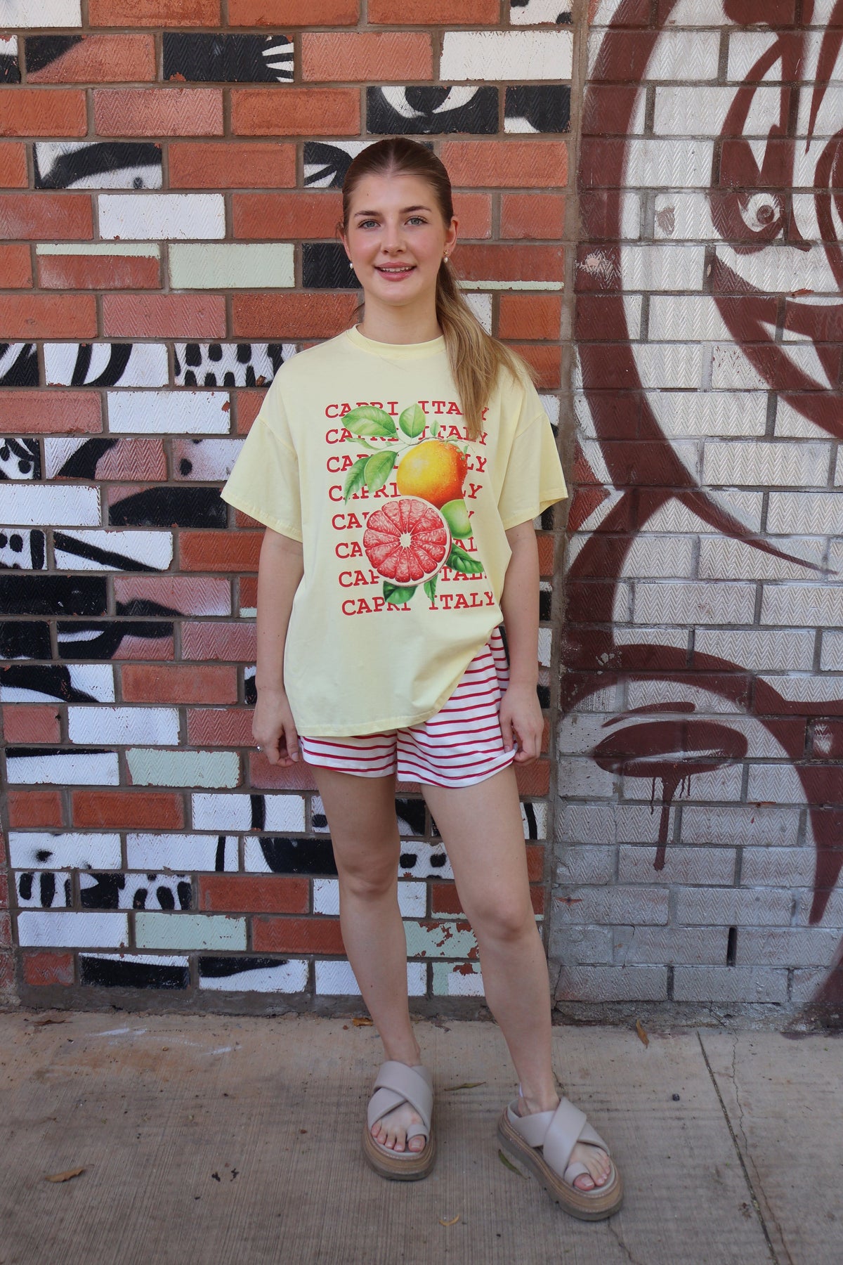 By Frankie PJ's/T-Shirt Set - Capri Italy By Frankie White/ Red Cherry Spicy Margs Club T-Shirt Set Splash Swimwear Clothing