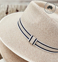 Canopy Bay Malibu Flexibraid Fedora - Mixed Camel Canopy Bay by Deborah Hutton Malibu Flexibraid Fedora Splash Swimwear Hats