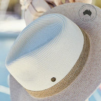 Canopy Bay Parsley Bay Fedora - Ivory / Mix Camel Canopy Bay by Deborah Hutton Parsley Bay Fedora - Ivory / Mix Camel Splash Swimwear Hats