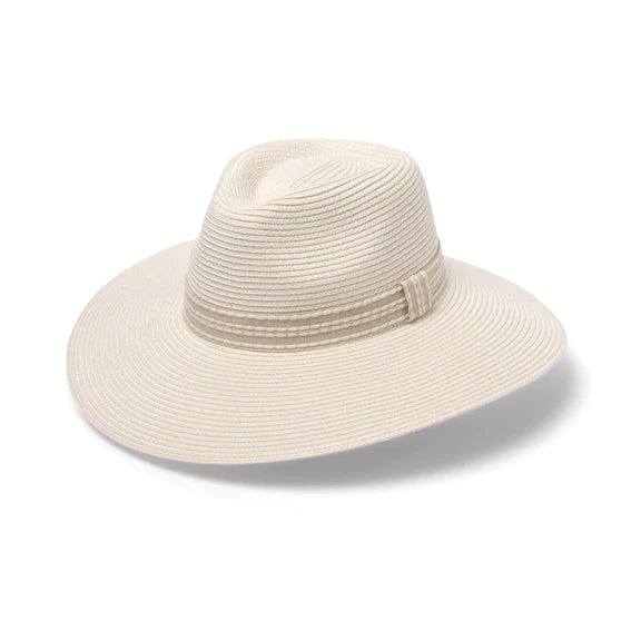 Canopy Bay Whitehaven Wide Brim Fedora - Ivory Splash Swimwear