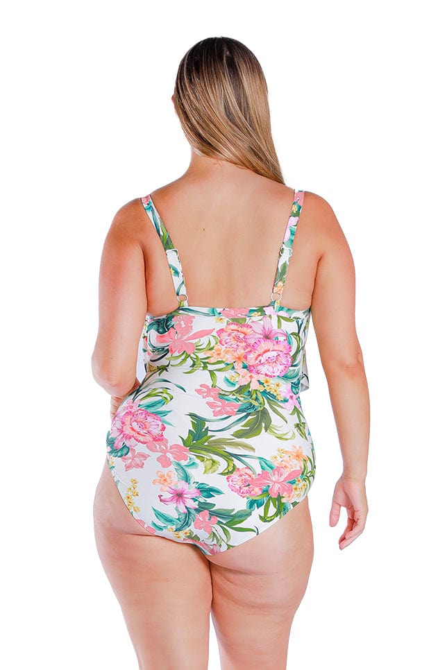 Capriosca Bora Bora 3 Tier One Piece Capriosca Vintage Paisley Frill Sleeve One Piece Splash Swimwear One Pieces