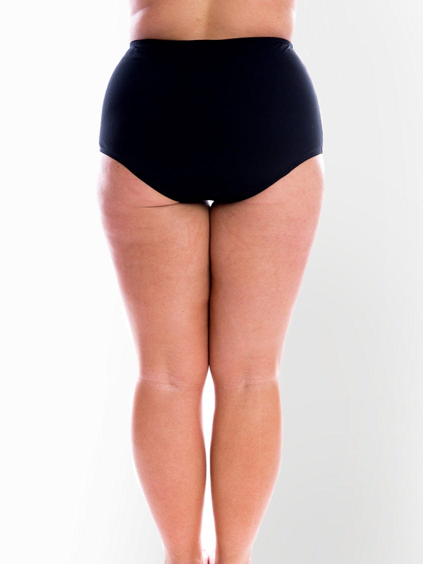 Capriosca Capriosca Chlorine Resistant Plain Black High Waisted Bikini Bottoms Capriosca Chlorine Resistant Plain Black High Waisted Bikini Bottoms Splash Swimwear Skirts