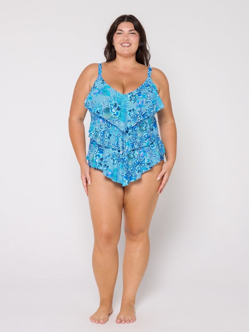 Capriosca Capriosca Mermaid 3 Tier Tankini Top Capriosca Mermaid 3 Tier Tankini Top Splash Swimwear One Pieces
