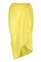 Capriosca Cotton Pom Pom Sarong CCS2108 Splash Swimwear Sarongs Yellow / O/S 9351571045619