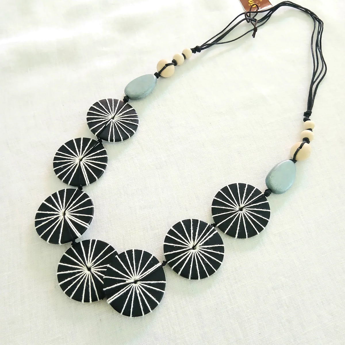Cinnamon Creations Cinnamon Blk/Grey Multi Bead Crochet Necklace n6-5944bal Cinnamon Blk/Grey Multi Bead Crochet Necklace Splash Swimwear Accessories 1000030591