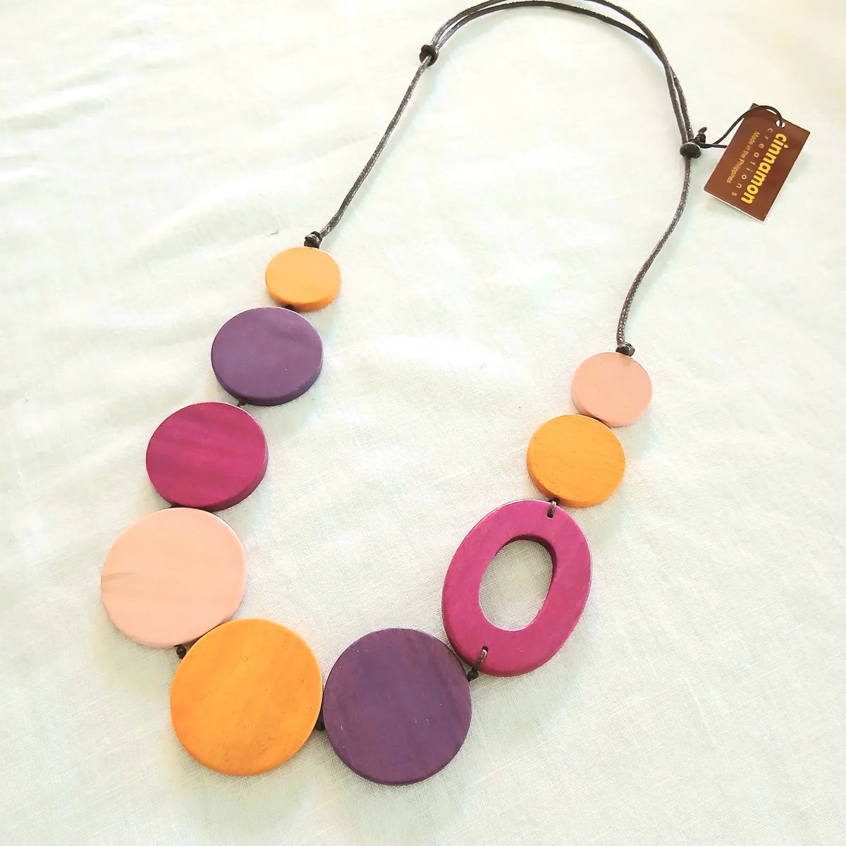 Cinnamon Creations Cinnamon Pink Mix Button Necklace n7-1378jhuy Cinnamon Pink Mix Button Necklace Splash Swimwear Accessories 1000030597