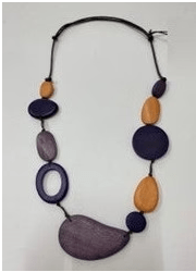 Cinnamon Creations Wooden Cut Out Necklace - Purple / Orange N7-873GH Splash Swimwear 1000018899