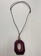 Cinnamon Creations Wooden Hexagonal Pendant - Purple N7-920GJU Splash Swimwear Accessories 1000020550