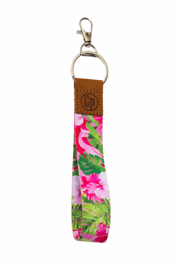 Collectapic Womens Canvas Key Tag - Pink Hibiscus CKL-008 Splash Swimwear 1000018613