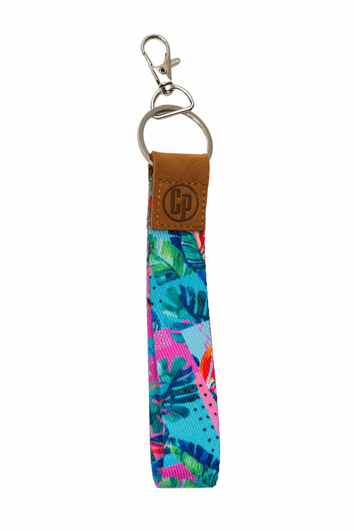 Collectapic Womens Canvas Key Tag - Tropical Flowers Splash Swimwear 1000018616