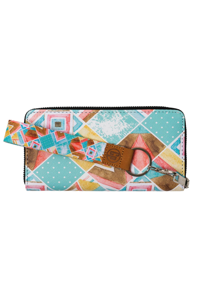 Collectapic Womens Wallet w/ Key Tag - Square Patterns CWW-010 Splash Swimwear 1000018622