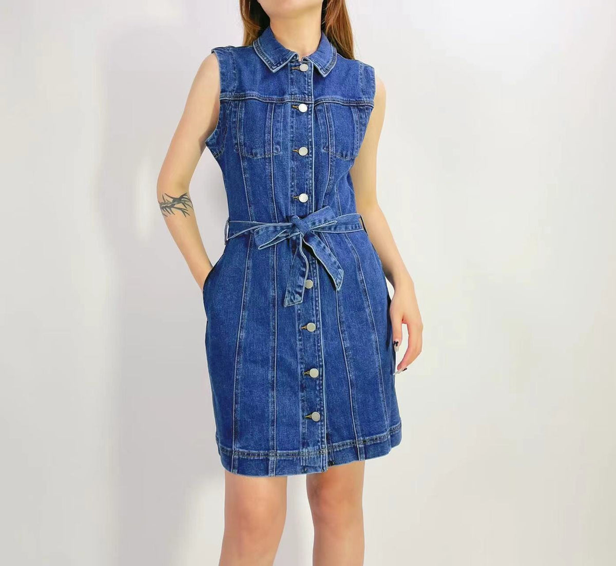 Country Denim Stretch Denim Mini Dress Stretch Denim Mini Dress Splash Swimwear Dresses