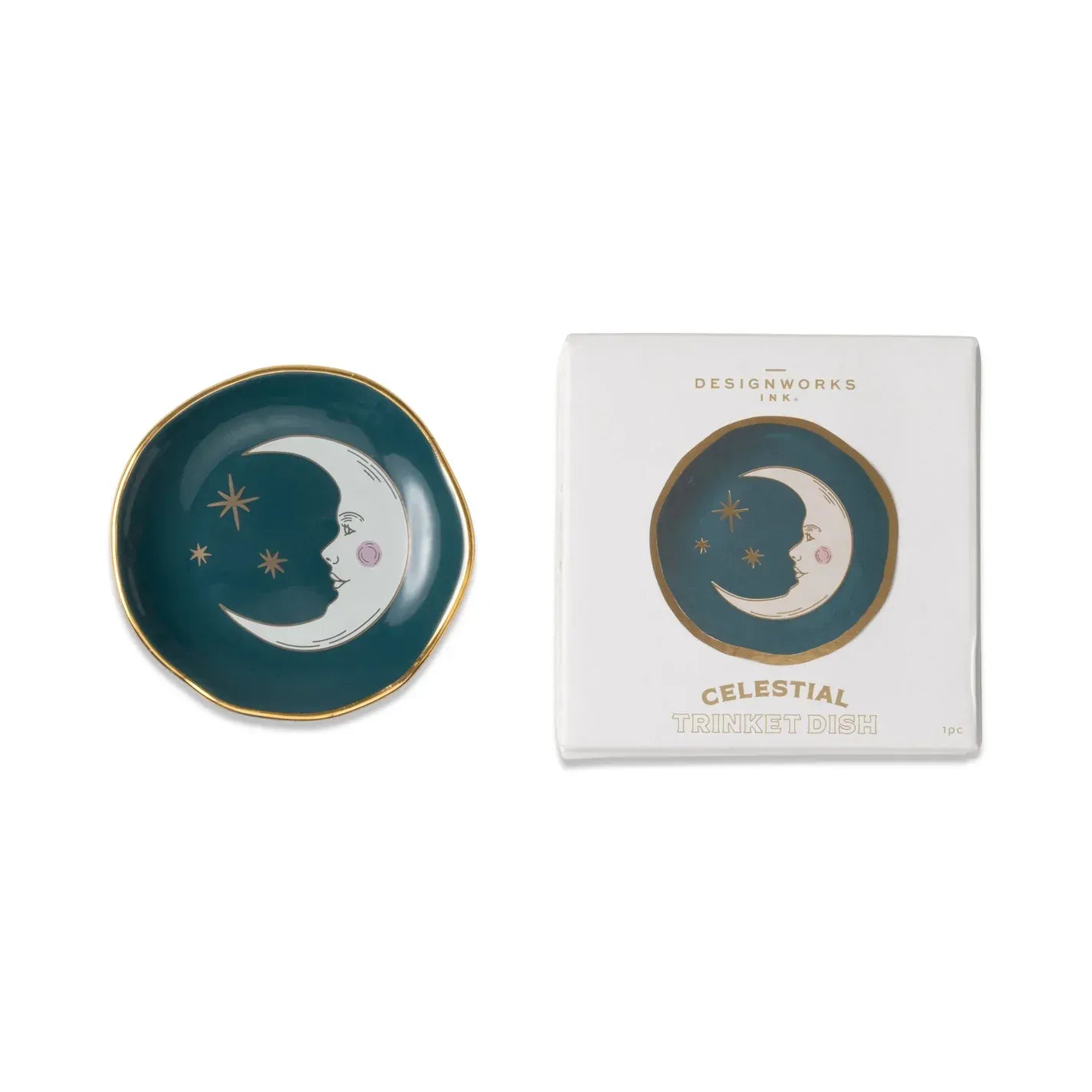Designworks Collective Celestial Ceramic Trinket Dish - Teal Moon Designworks Puzzle In A Tube - Budapest Splash Swimwear 840214822162