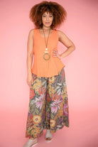 Donna Donna Camio Linen Staple Top 13417 Camio Linen Staple Top Splash Swimwear Clothing Top Clay / S/M 1000024336