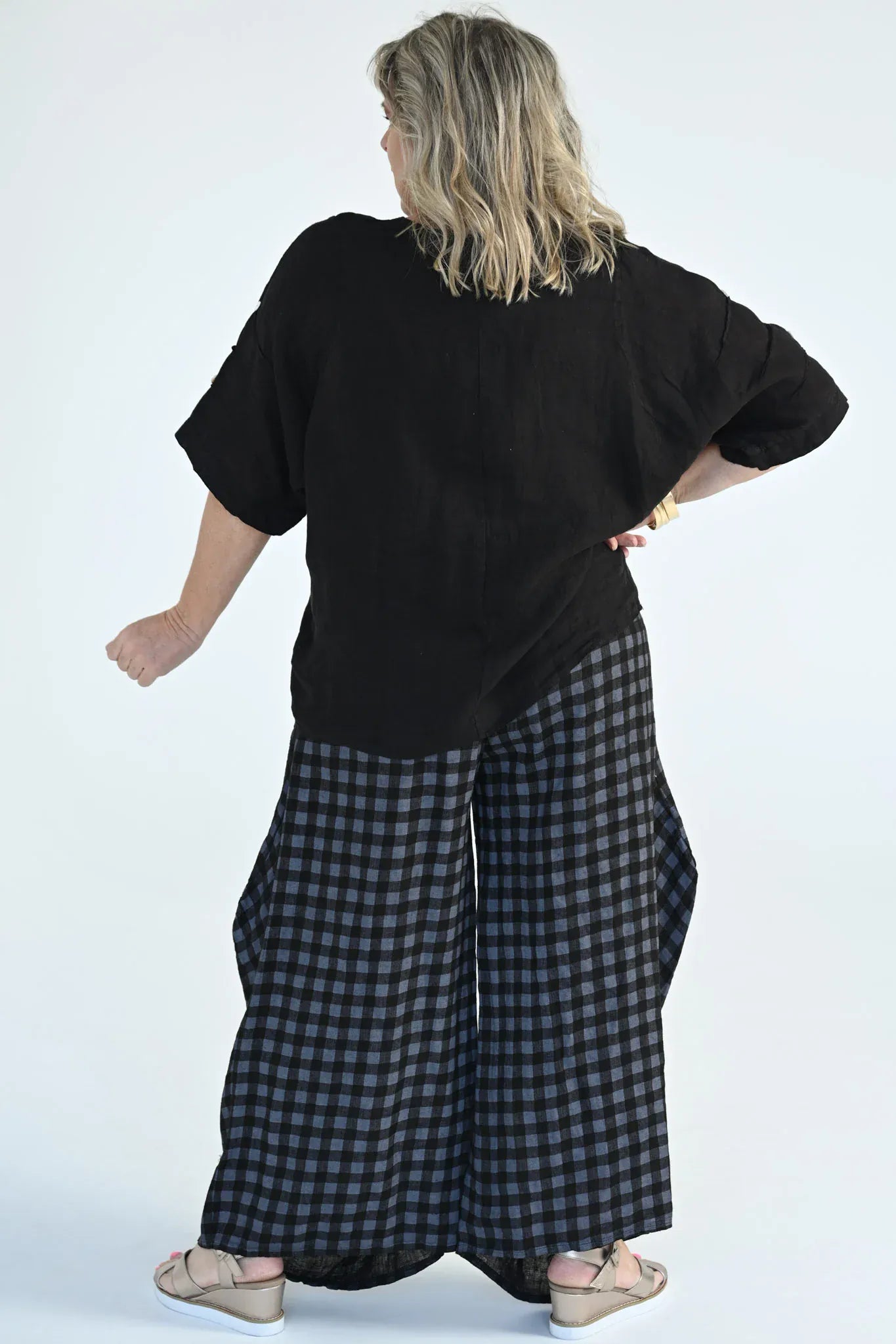 Donna Donna Donna Donna Alicia Pant - Black Check Alicia Pant 2440 Black Check | Donna Donna Splash Swimwear Pants
