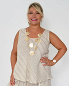 Donna Donna Donna Donna Enzo Camio - Beige Donna Donna Enzo Camio - Beige Splash Swimwear Clothing Top