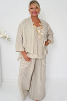 Donna Donna Donna Donna Enzo Jacket - Beige 120251 Donna Donna Enzo Jacket - Beige Splash Swimwear Jackets & Jumpers One size