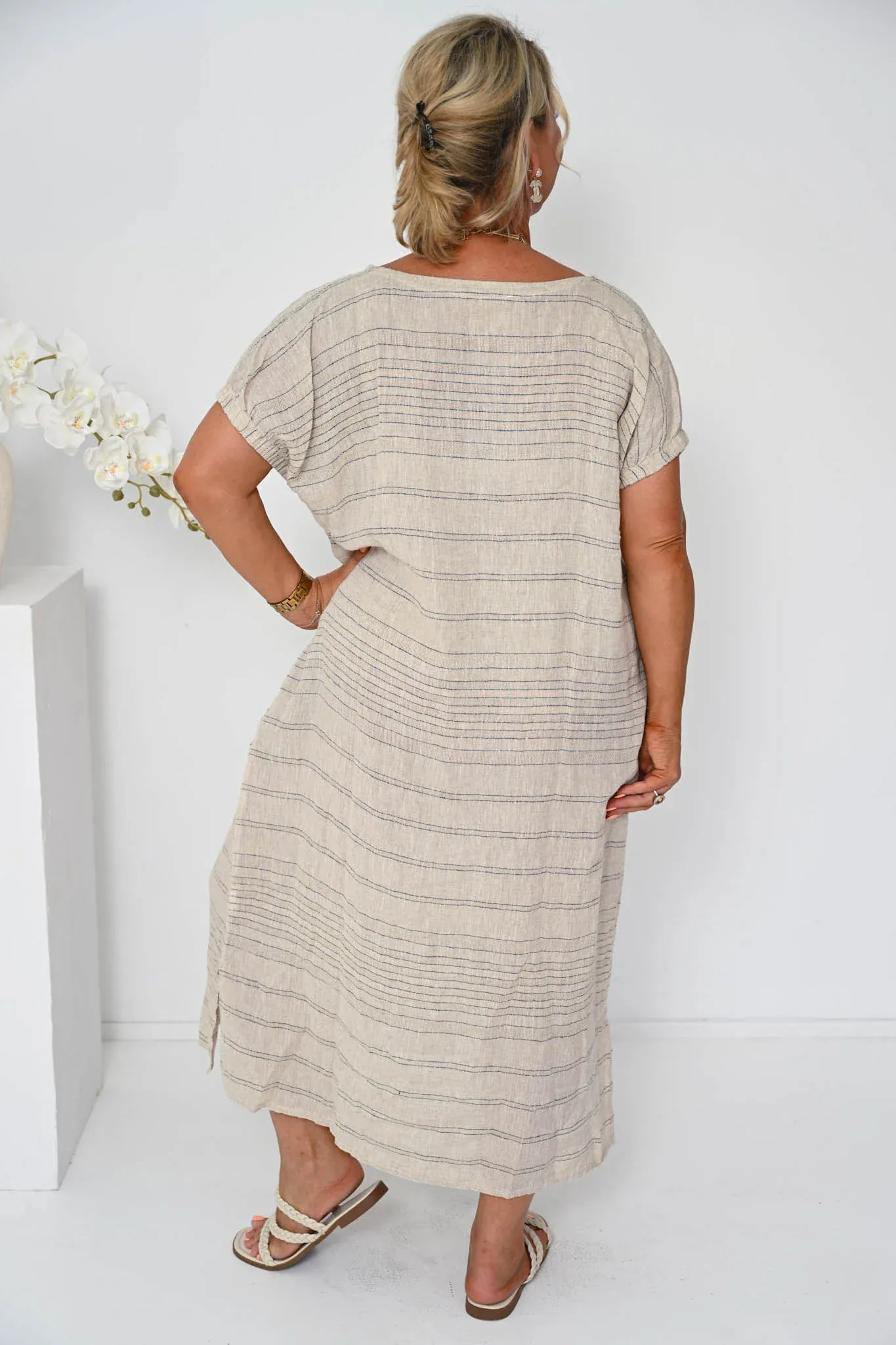 Donna Donna Donna Donna Enzo Long Dress - Beige 2257 Donna Donna Enzo Long Dress - Beige Splash Swimwear Dresses One size