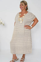 Donna Donna Donna Donna Enzo Long Dress - Beige 2257 Donna Donna Enzo Long Dress - Beige Splash Swimwear Dresses One size
