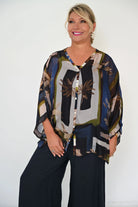 Donna Donna Donna Donna Filante Top - Navy FILANTETN Filante Top 3959 Navy | Donna Donna Splash Swimwear Clothing Top Navy / OS