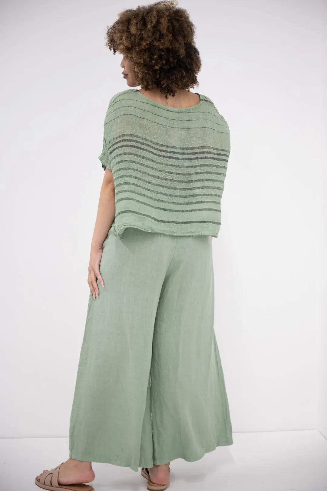 Donna Donna Donna Donna Linen Collot Pant - Greenbay Donna Donna Linen Collot Pant - Greenbay Splash Swimwear Pants O/S 5201GB