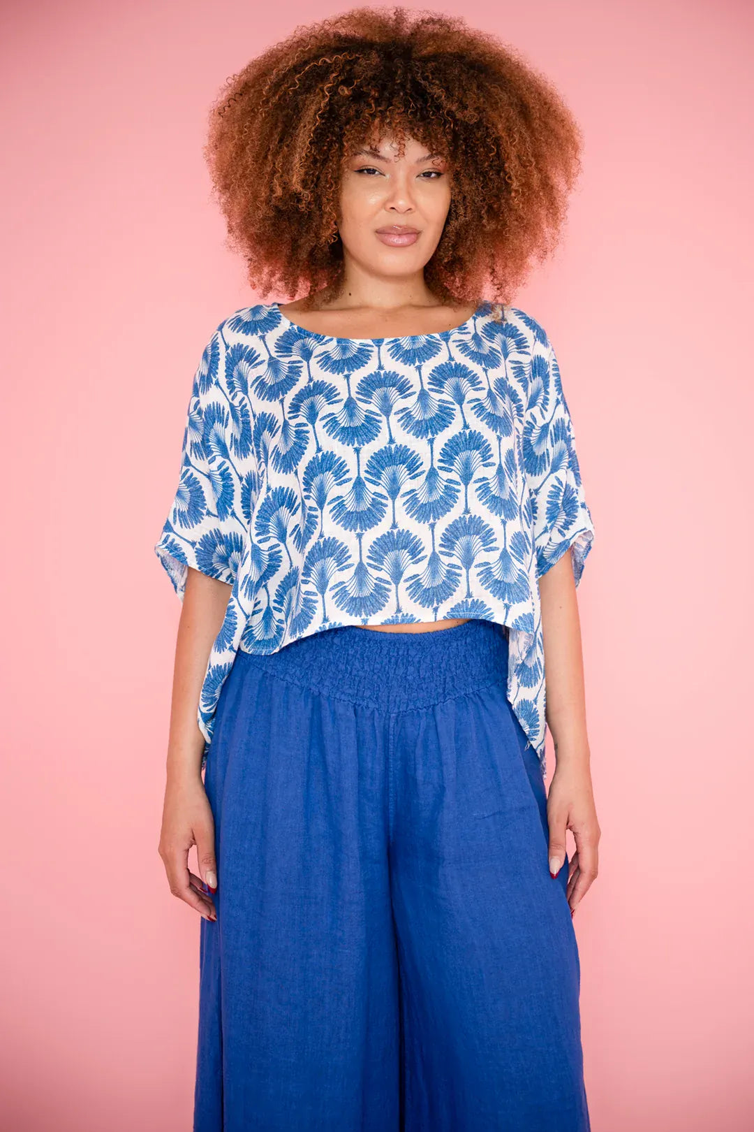 Donna Donna Donna Donna Linen Collot Pant - Royal Blue 5201RY Donna Donna Linen Collot Pant - Royal Blue Splash Swimwear Pants O/S 5201RY