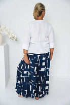 Donna Donna Donna Donna Linen Wide Leg Culotte Pant - Saba Navy 5201 Donna Donna Linen Wide Leg Culotte Pant - Saba Navy Splash Swimwear Pants O/S