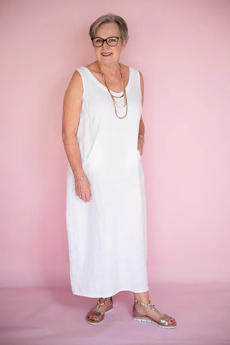 Donna Donna Donna Donna Lisa Dress - White Donna Donna Lisa Dress - White Splash Swimwear Dresses