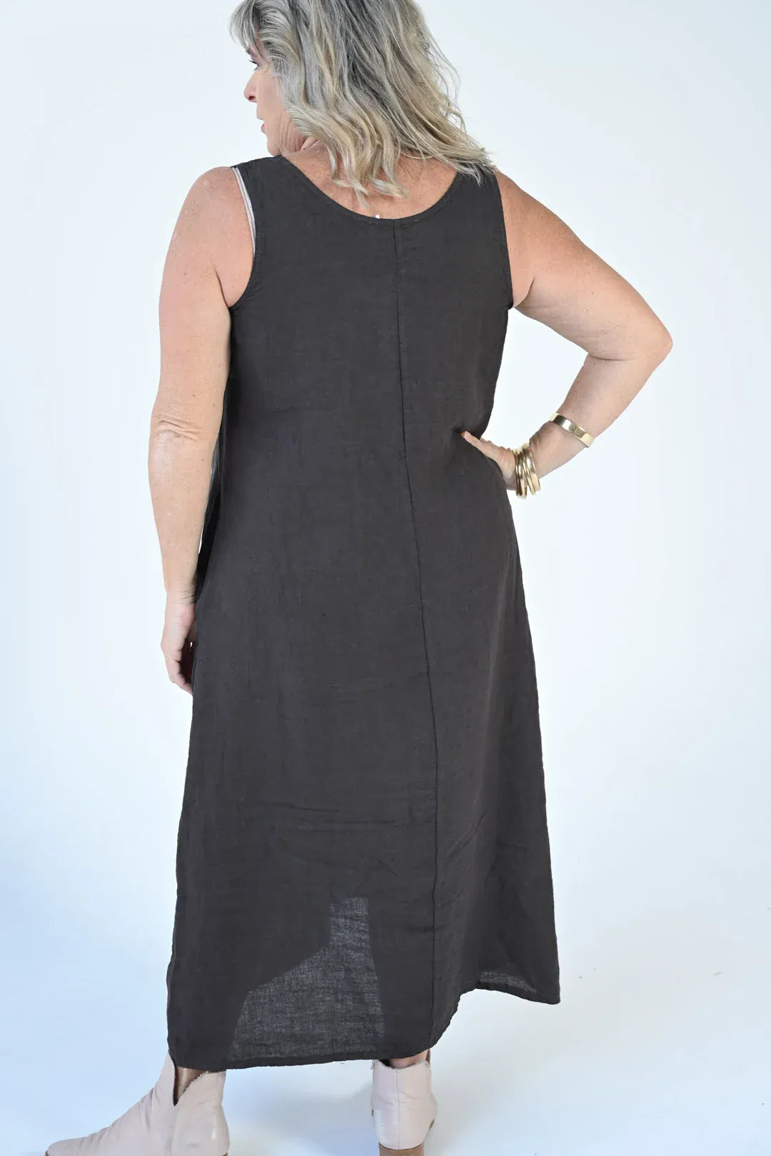 Donna Donna Donna Donna Marcellina Sleeveless Dress - Cocco Marcellina Dress 12022 Cashmere | Donna Donna Splash Swimwear Dress