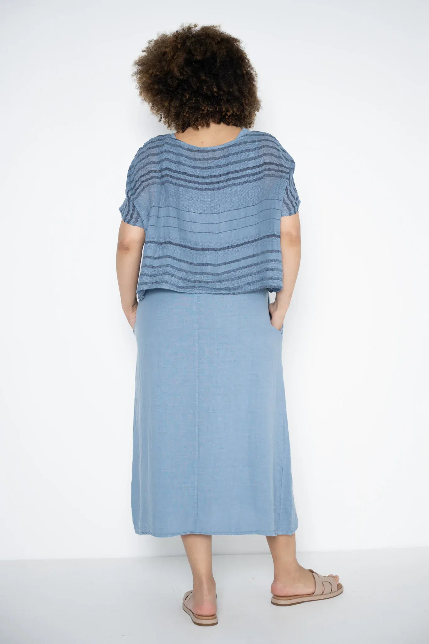 Donna Donna Donna Donna Marcellina Sleeveless Dress - Jeans Donna Donna Marcellina Sleeveless Dress - Jeans Splash Swimwear Dresses