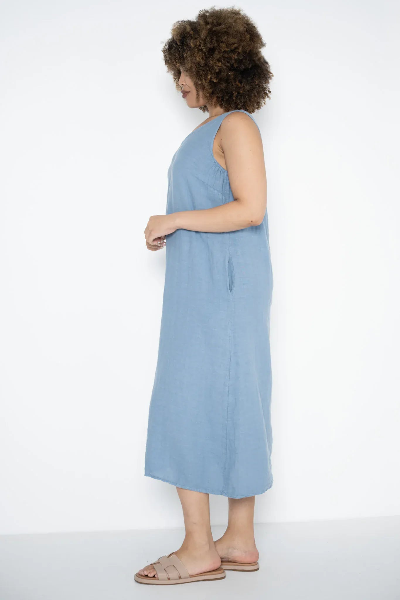 Donna Donna Donna Donna Marcellina Sleeveless Dress - Jeans Donna Donna Marcellina Sleeveless Dress - Jeans Splash Swimwear Dresses