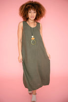 Donna Donna Donna Donna Marcellina Sleeveless Dress - Khaki Donna Donna Marcellina Sleeveless Dress - Khaki Splash Swimwear Dresses