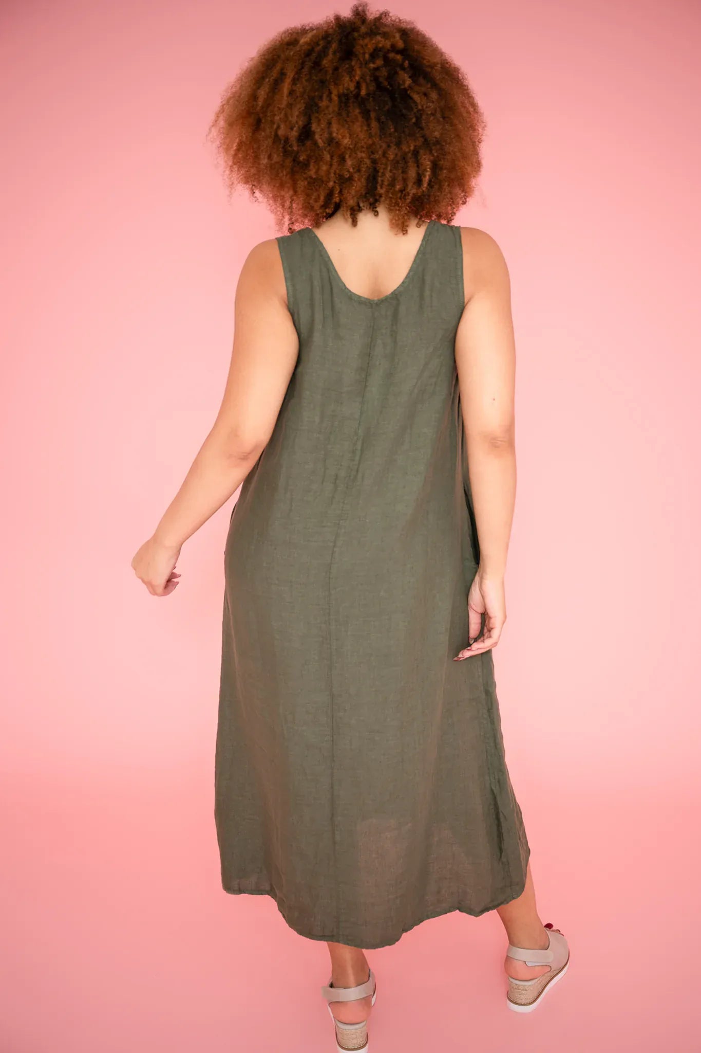 Donna Donna Donna Donna Marcellina Sleeveless Dress - Khaki Donna Donna Marcellina Sleeveless Dress - Khaki Splash Swimwear Dresses