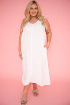 Donna Donna Donna Donna Marcellina Sleeveless Dress - White Donna Donna Marcellina Sleeveless Dress - White Splash Swimwear Dresses