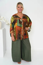 Donna Donna Donna Donna Runaway Culotte Pants 14042 Donna Donna Runaway Culotte Pants Splash Swimwear Pants O/S / Khaki/Ivory