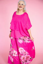 Donna Donna Donna Donna Tuscan Top Donna Donna Tuscan Linen Top Splash Swimwear Tops Fuchsia / O/S 2861FU