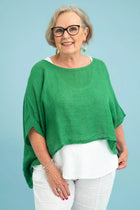 Donna Donna Donna Donna Tuscan Top Donna Donna Tuscan Linen Top Splash Swimwear Tops Gucci Green / O/S 2861GU