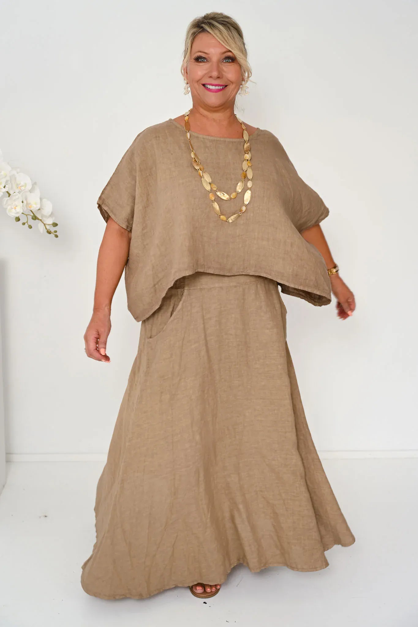 Donna Donna Donna Donna Verde Skirt - Camel Donna Donna Verde Skirt - Camel Splash Swimwear Skirts