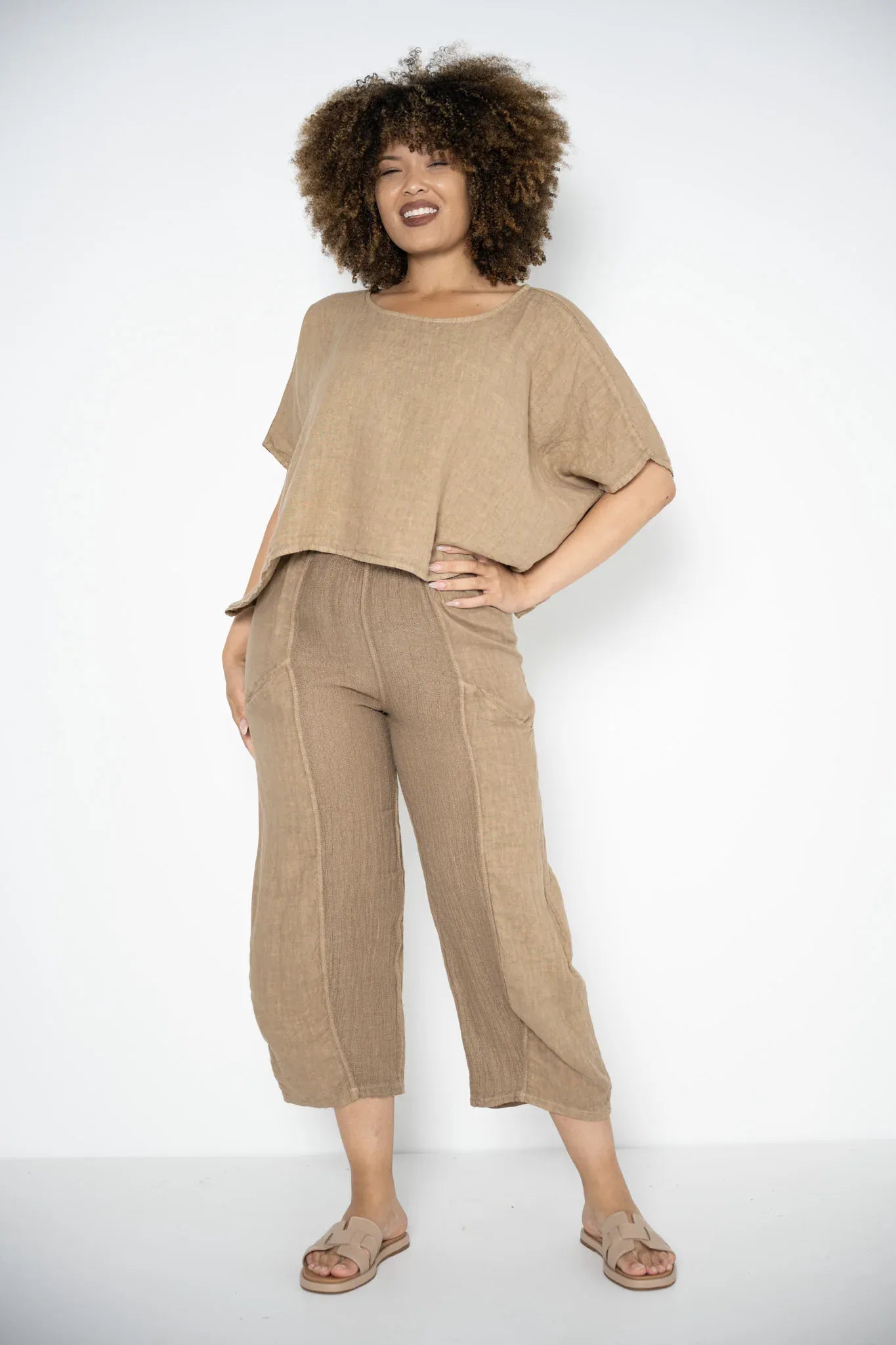 Donna Donna Donna Donna Vielda Top - Caramel 148651 Donna Donna Vielda Top - Caramel Splash Swimwear Clothing Top One size