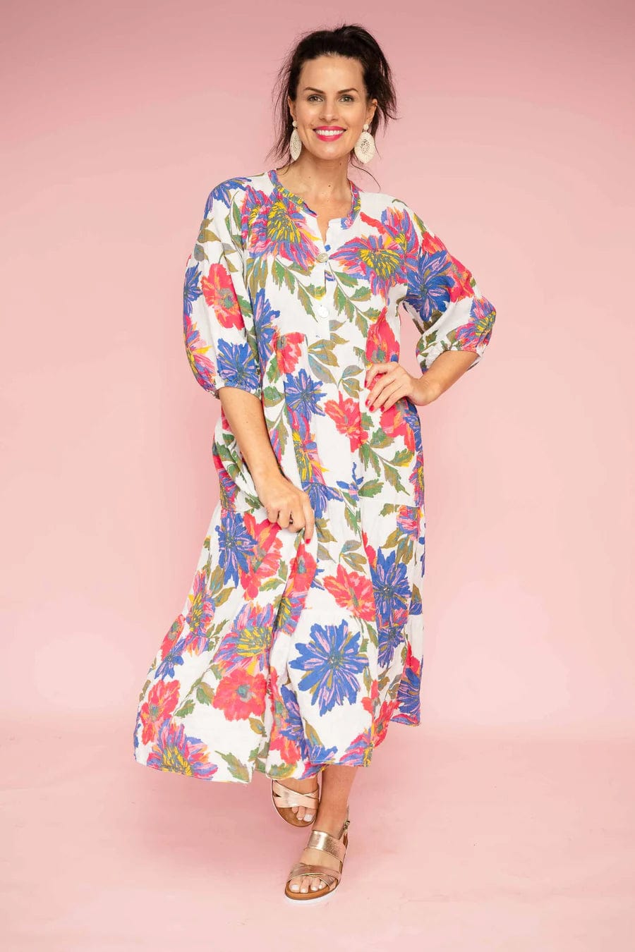 Donna Donna Dresses Tahiti Tropical Print Dress