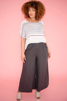 Donna Donna Tuscan Grey Stripe Top Donna Donna Tuscan Linen Top Splash Swimwear Tops